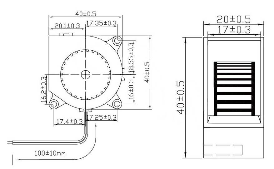 MFB4020 Dimensions
